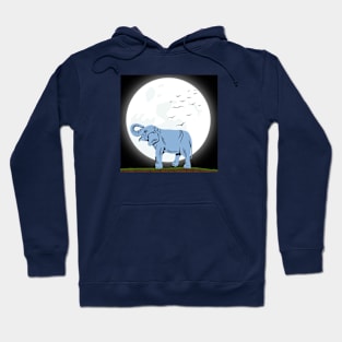 Elephant In Moon Light Hoodie